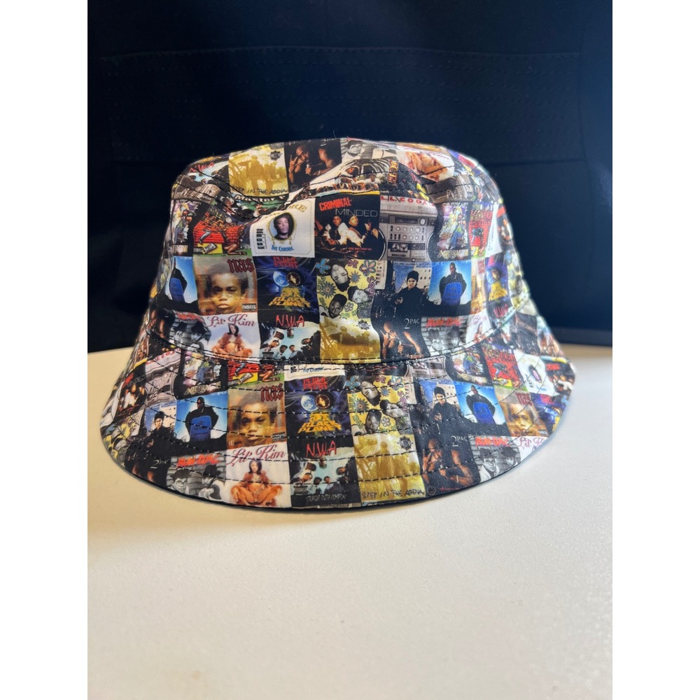 Famous Stars & Straps Rap Album Collage‎ Rare HTF Bucket Hat Travis Barker NWT